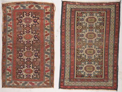 Loptto di Due Tappeti Shirvan, Caucaso Fine XIX Secolo
