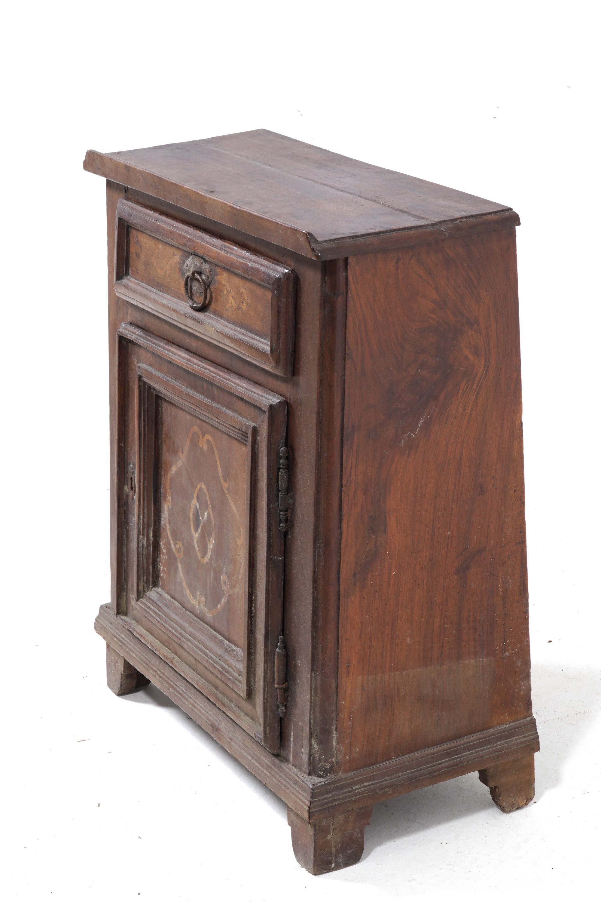 Comoncino in Legno Ad uno Sportello ed un Cassetto. XVIII-XIX Secolo