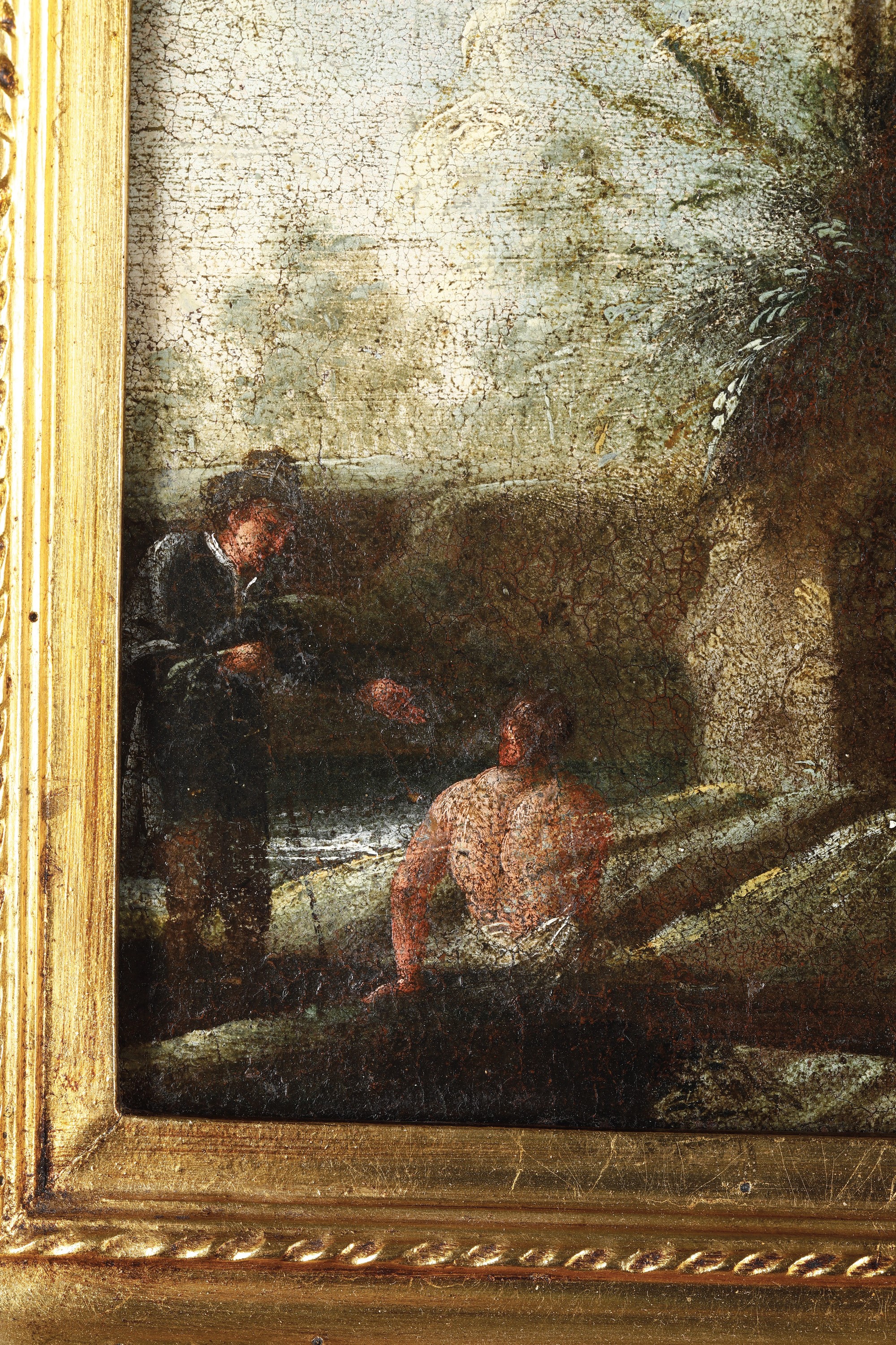 Scuola del XVII Secolo Paesaggio con Architetture e Figure