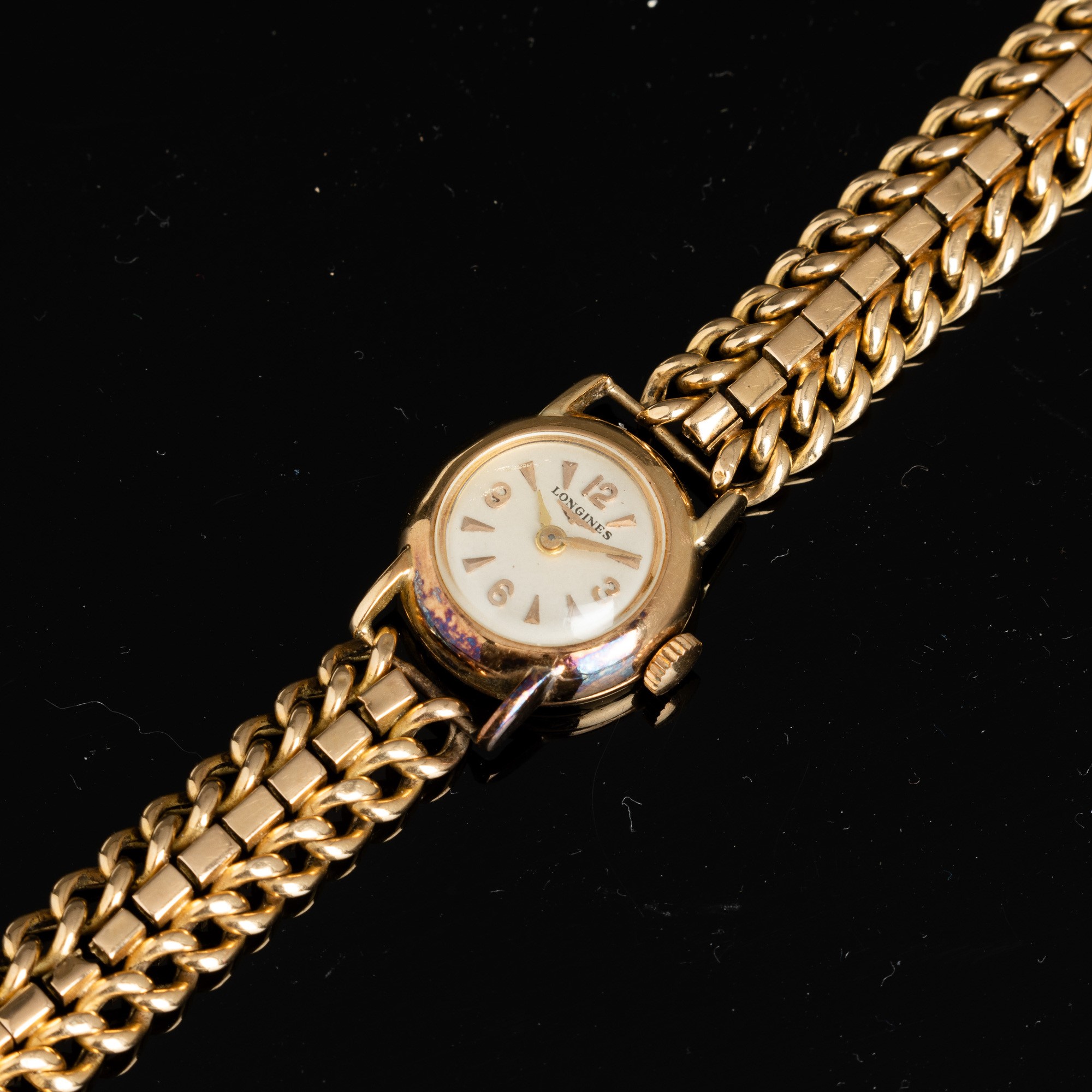 Longines - Lady in Oro Giallo 18k Carica Manuale, Bracciale di Produzione Nazionale 18 MM