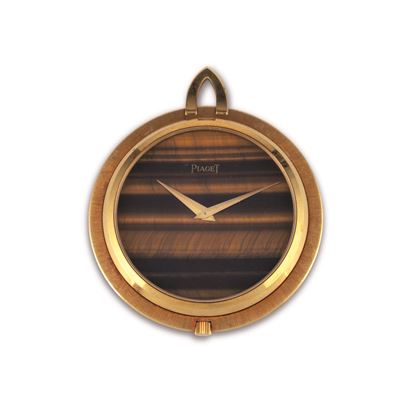 Prezioso Orologio da Tasca Openface con Quadrante in Pietra Occhio di Tigre, Carica Manuale Movim...