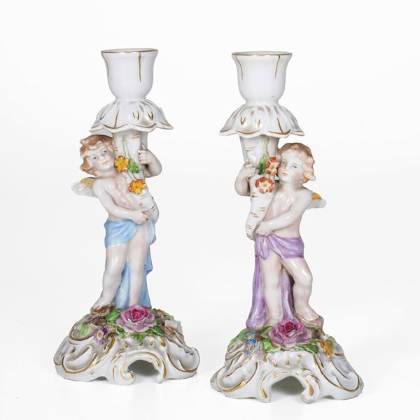 Coppia di candelieri. Turingia, prima metà del XX secolo.