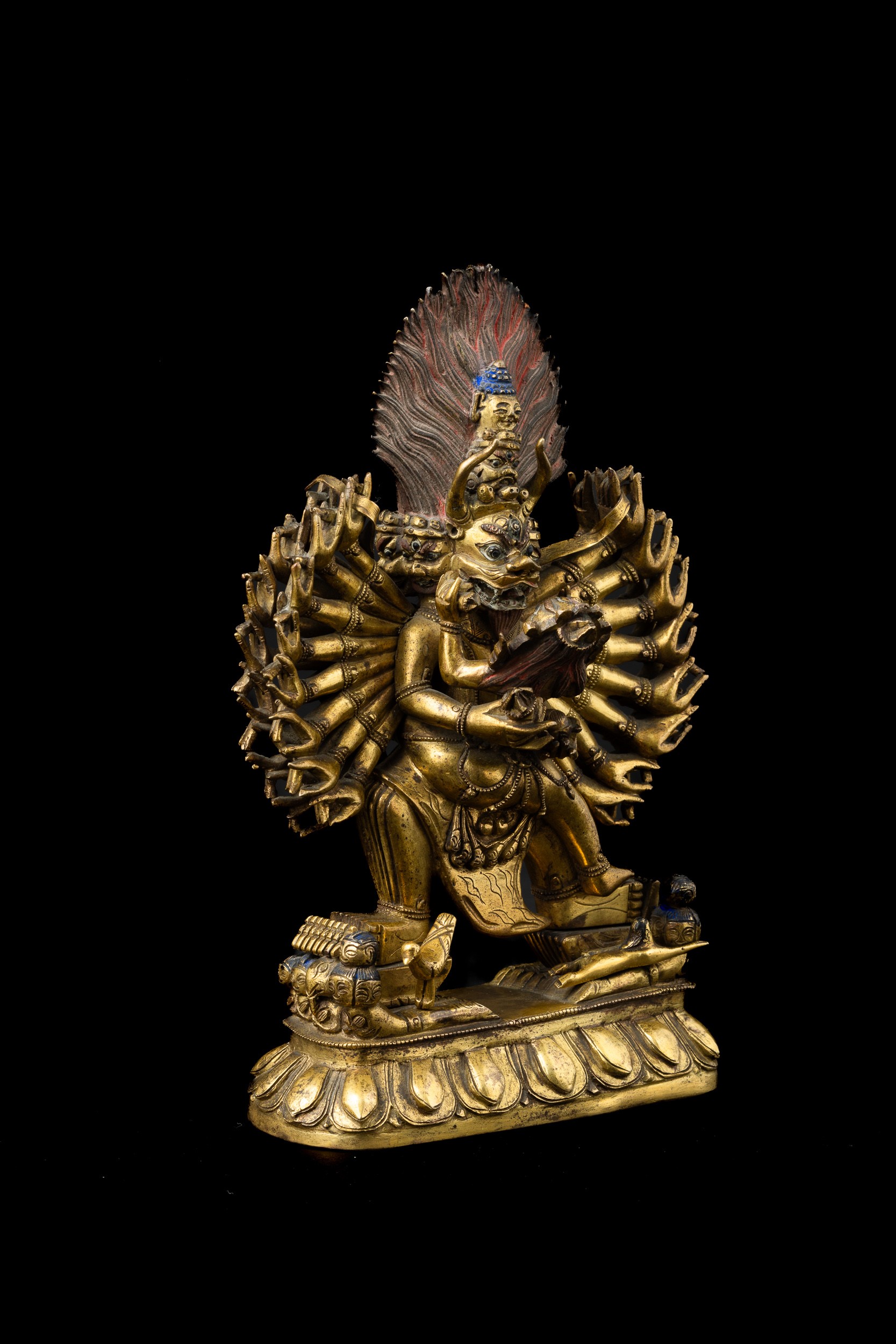 Rara Figura di Yamantaka in Bronzo, Cina, Dinastia Qing, Epoca Qianlong, XVIII Secolo