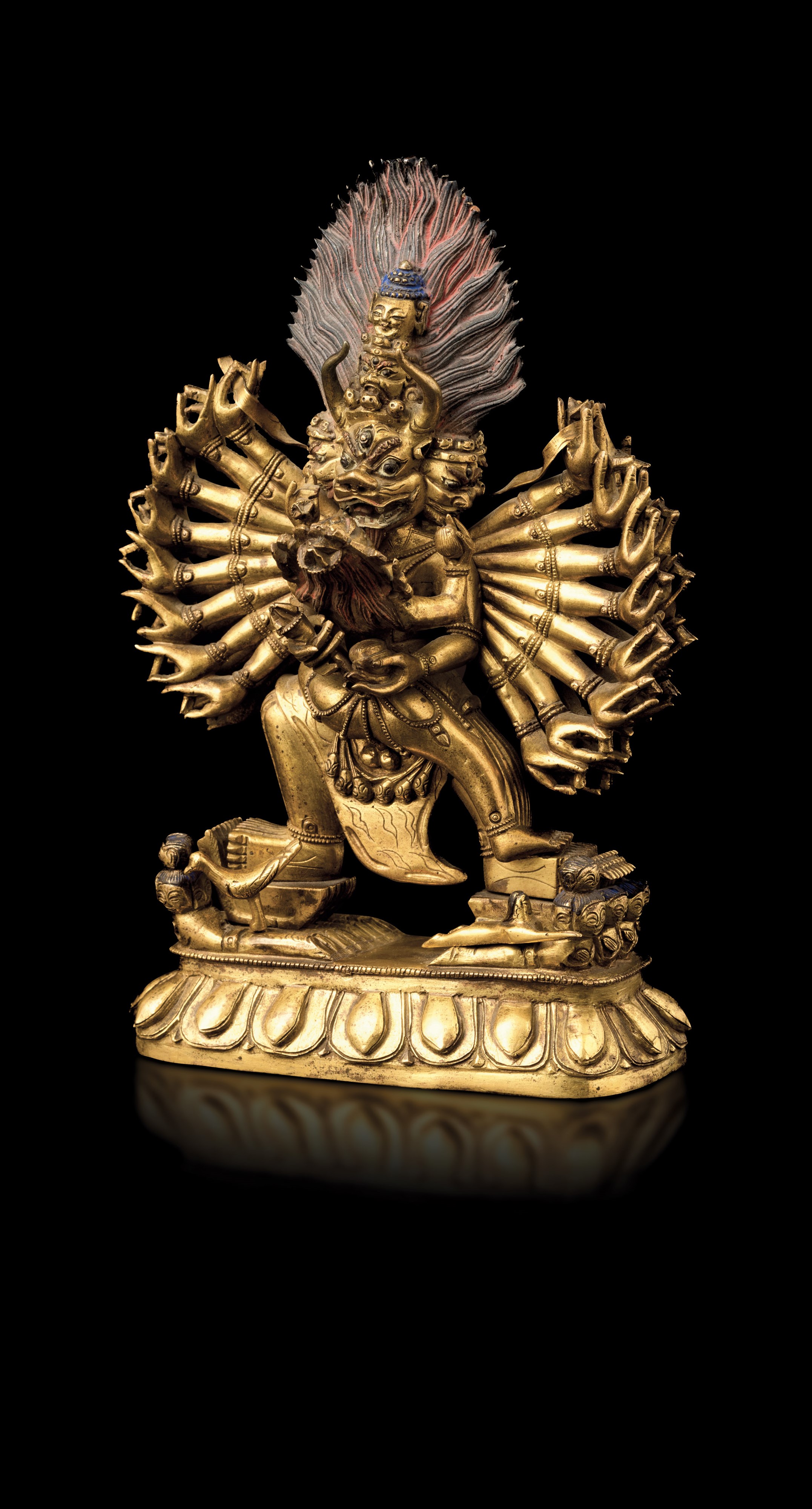 Rara Figura di Yamantaka in Bronzo, Cina, Dinastia Qing, Epoca Qianlong, XVIII Secolo
