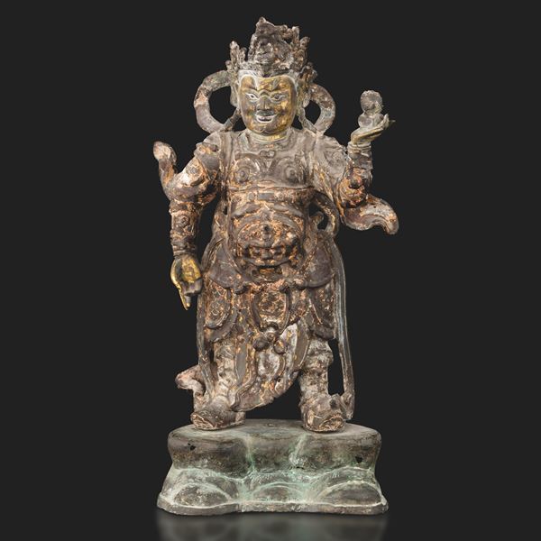 Figura di guardiano in bronzo, Cina, Dinastia Ming, XVI secolo