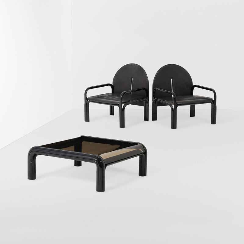 Gae Aulenti : Due poltrone e tavolo basso mod. 54L  - Auction Design - Cambi Casa d'Aste