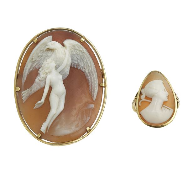 Cameo brooch and cameo ring