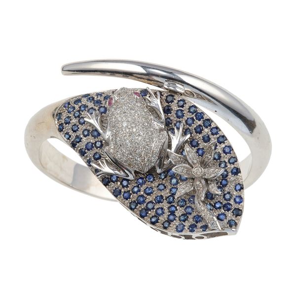 Sapphire, diamond and gold bracelet