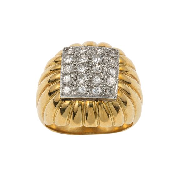 Diamond and gold ring