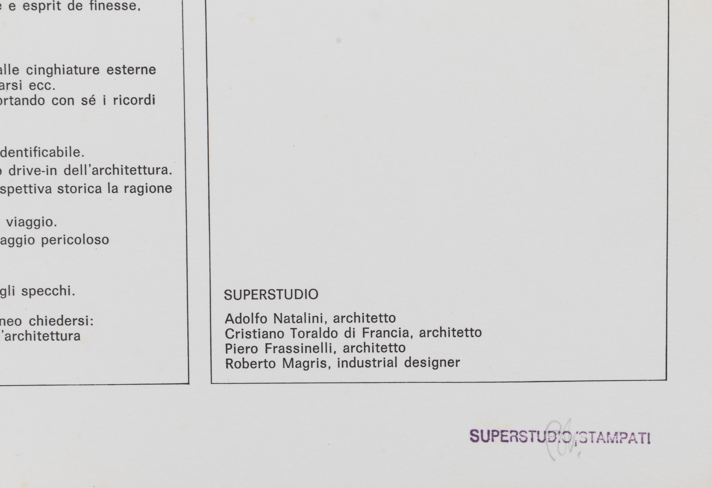 Superstudio Group - Lotto Composto da 3 Grafiche