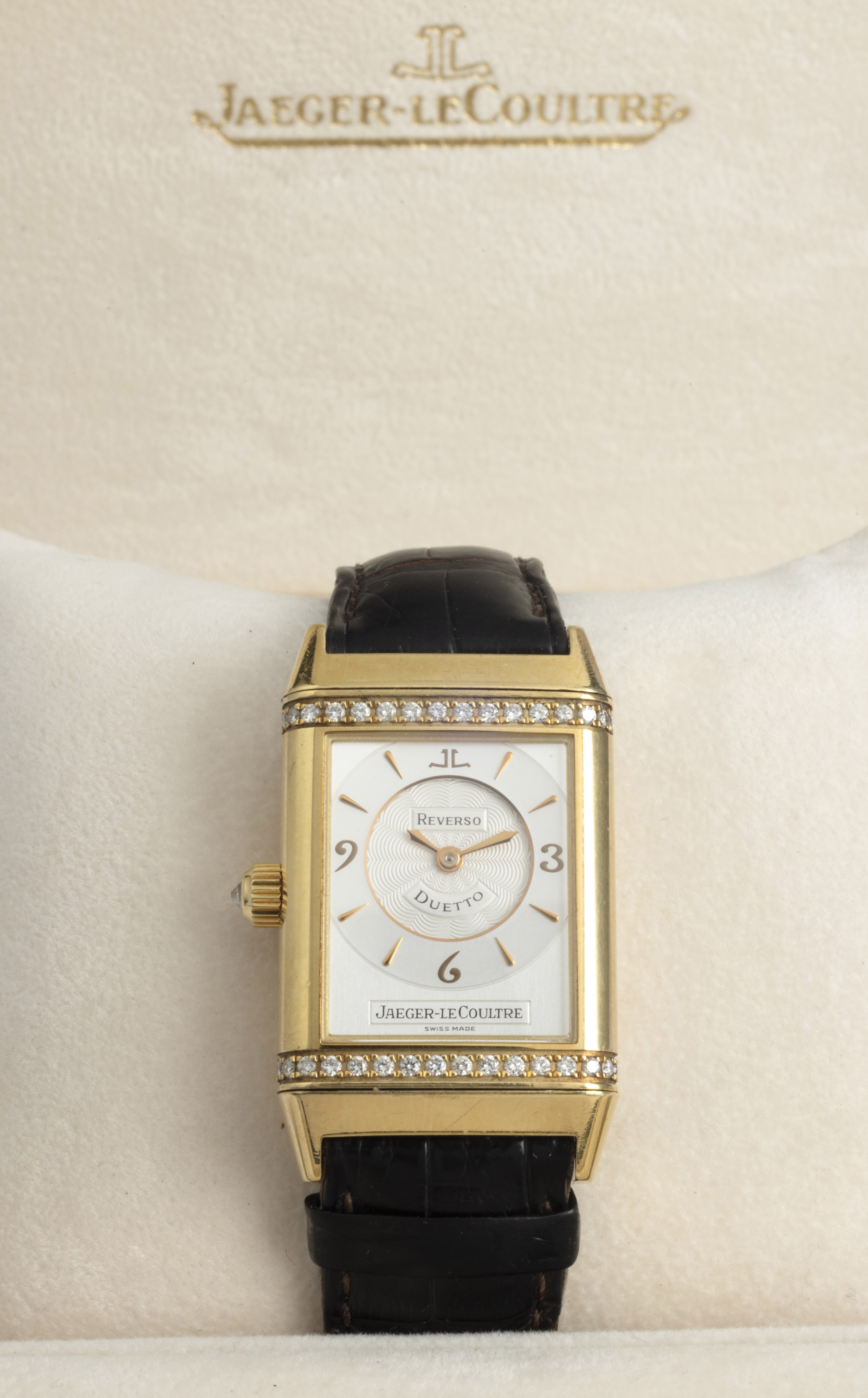 Jaeger-lecoultre - Reverso Duetto Lady in Oro Giallo 18k con Diamanti, Doppio Quadrante Completo ...