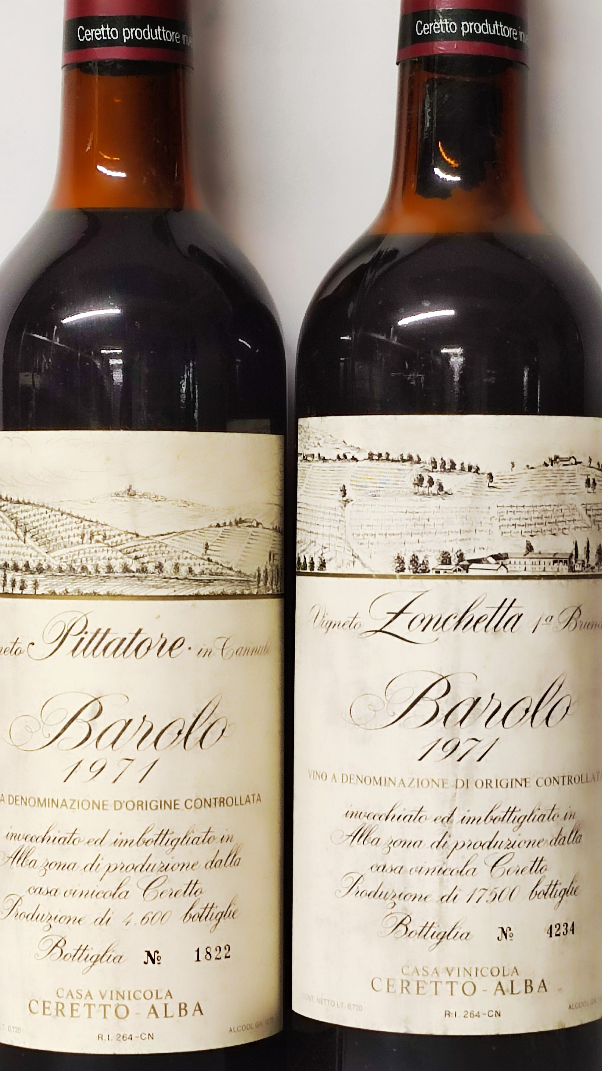 Ceretto Vigneto Zonchetta & Pittatore, Barolo 1971