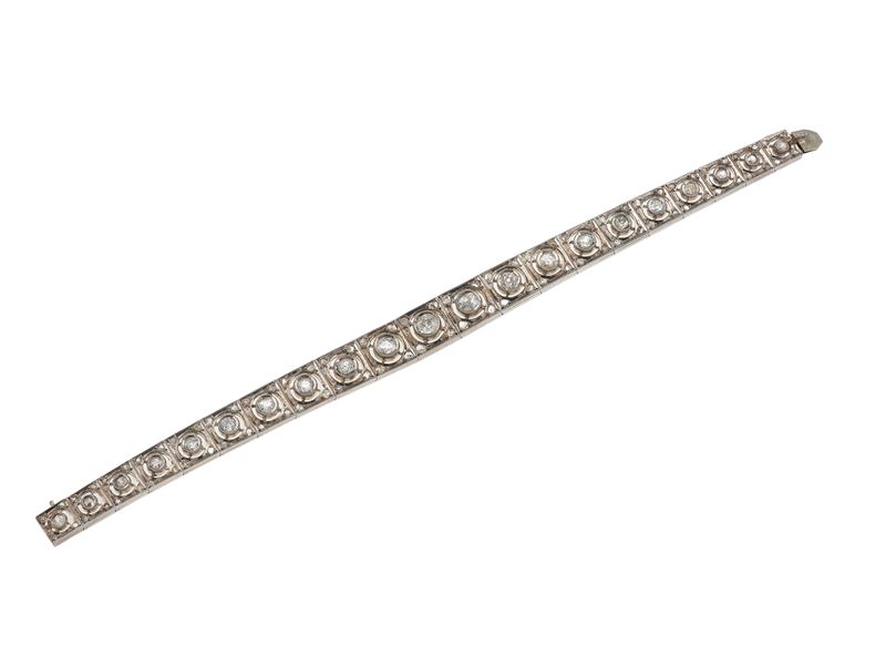 Bracciale con diamanti di vecchio taglio  - Asta Fine Jewels - Cambi Casa d'Aste