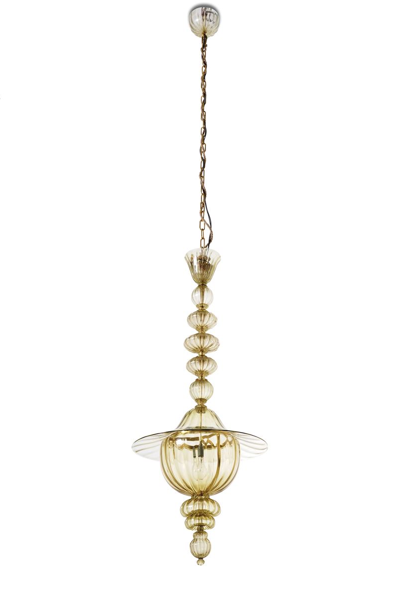 Lampadario in vetro una luce  - Asta Antiquariato - Cambi Casa d'Aste