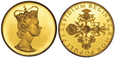 Germania. Elizabeth II, 1953-2022. Medaglia D'oro del Peso di Due Ducati. per Commemorare la Visi...