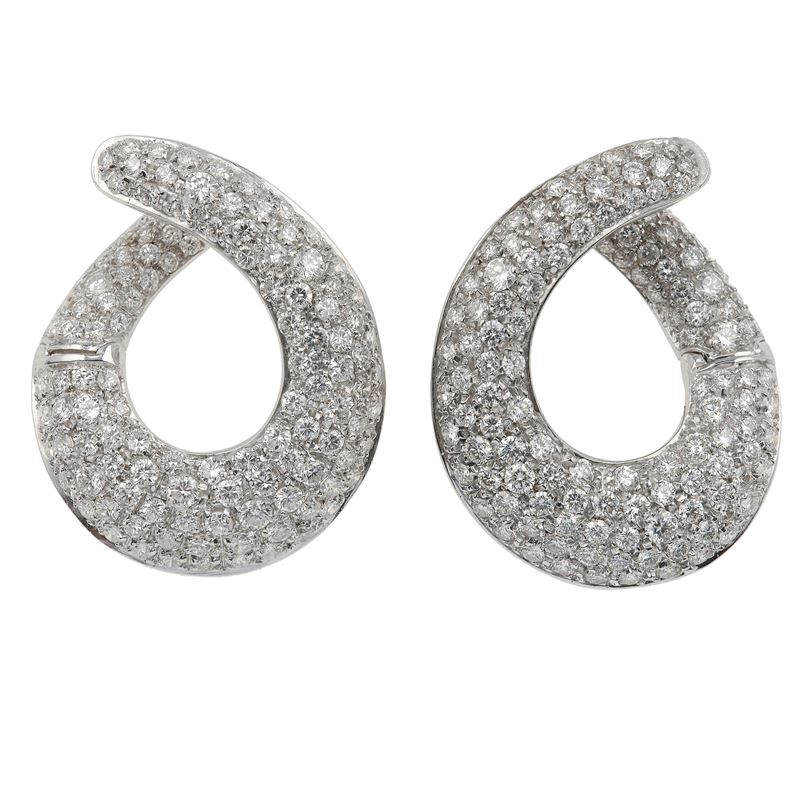 Orecchini con diamanti per ct 5.90 circa  - Asta Fine Jewels - Cambi Casa d'Aste