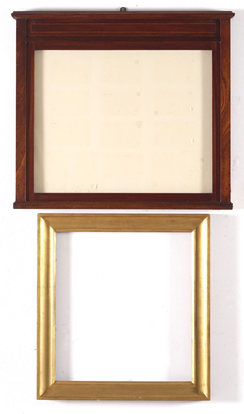 Lotto di due cornici diverse. XX secolo  - Auction Fabio Fazio, furniture and memories of a country house - Cambi Casa d'Aste