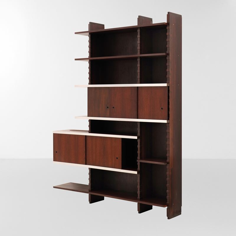 Angelo Mangiarotti : Libreria con moduli contenitori  - Auction Design LAB - Cambi Casa d'Aste