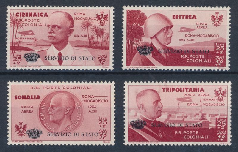 1934 - Colonie italiane - Volo Roma-Mogadiscio - Servizio Aereo - Giro completo (1)  - Auction Postal History and Philately - Cambi Casa d'Aste
