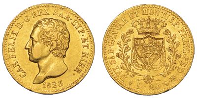 Regno di Sardegna. Carlo Felice di Savoia, 1821-1831. 20 Lire 1823. Torino.