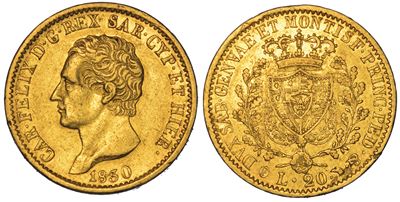 Regno di Sardegna. Carlo Felice di Savoia, 1821-1831. 20 Lire 1830. Torino.