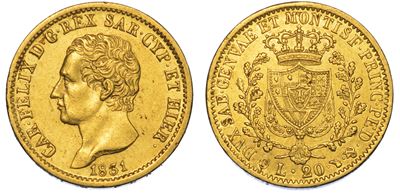 Regno di Sardegna. Carlo Felice di Savoia, 1821-1831. 20 Lire 1831. Torino.
