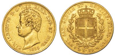 Regno di Sardegna. Carlo Alberto di Savoia, 1831-1849. 20 Lire 1835. Genova.