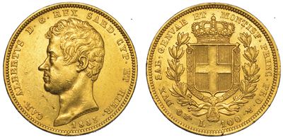 Regno di Sardegna. Carlo Alberto di Savoia, 1831-1849. 100 Lire 1833. Torino.