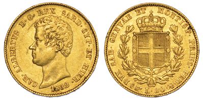 Regno di Sardegna. Carlo Alberto di Savoia, 1831-1849. 20 Lire 1832. Torino.