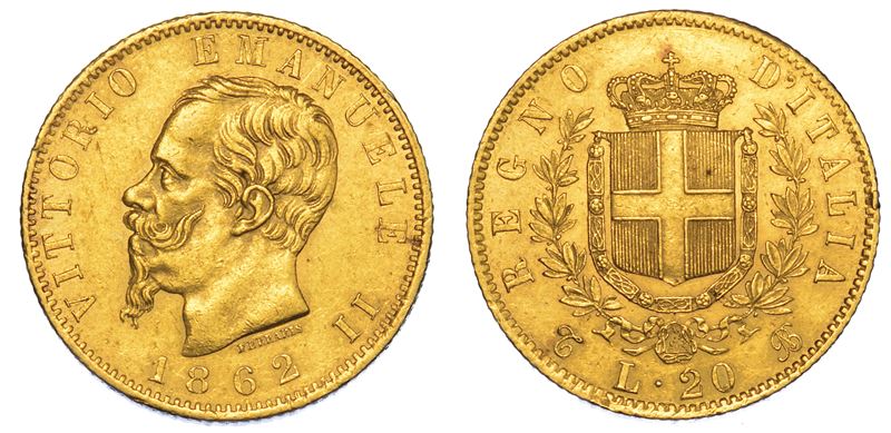 REGNO D'ITALIA. VITTORIO EMANUELE II DI SAVOIA, 1861-1878. 20 Lire 1862. Torino.  - Auction Numismatics - Cambi Casa d'Aste