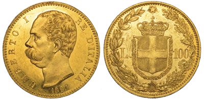 Regno D'italia. Umberto i di Savoia, 1878-1900. 100 Lire 1891.