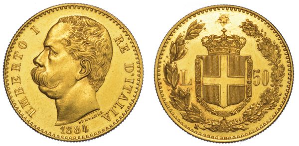 REGNO D'ITALIA. UMBERTO I DI SAVOIA, 1878-1900. 50 Lire 1884.