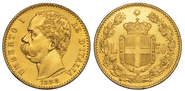 REGNO D'ITALIA. UMBERTO I DI SAVOIA, 1878-1900. 50 Lire 1888.