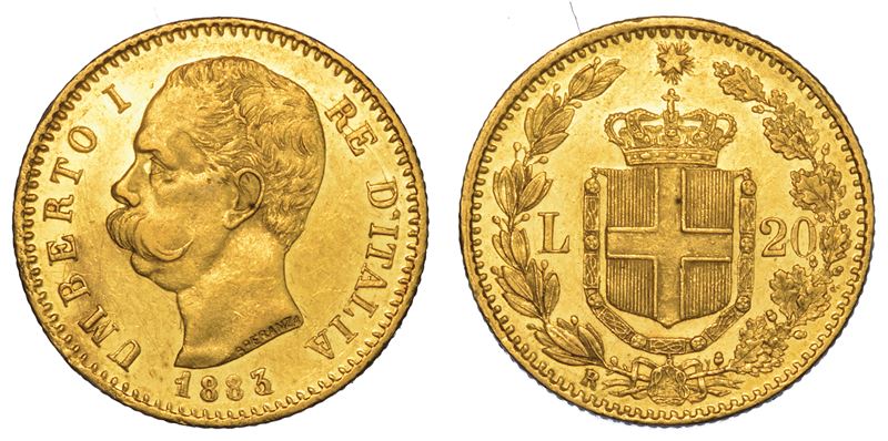 REGNO D'ITALIA. UMBERTO I DI SAVOIA, 1878-1900. 20 Lire 1883.  - Auction Numismatics - Cambi Casa d'Aste