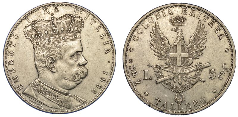 COLONIA ERITREA. UMBERTO I DI SAVOIA, 1890-1896. Tallero 1896.  - Auction Numismatics - Cambi Casa d'Aste