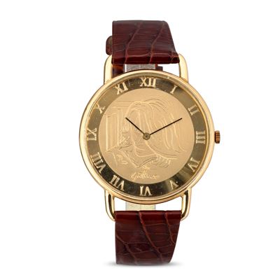 Orologio Commemorativo per Guttuso in Oro Giallo 18k, Movimento al Quarzo, Numeri Romani, 41 MM