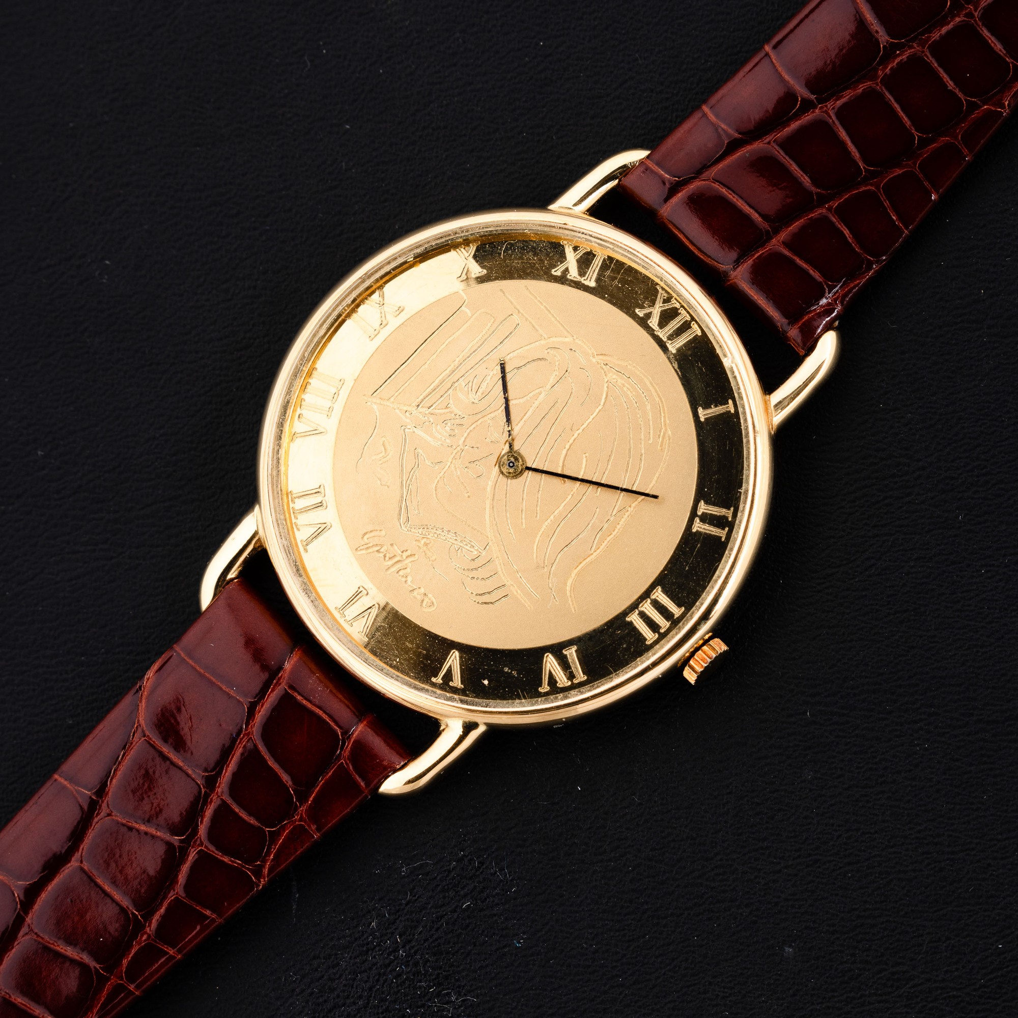 Marta Marzotto - Orologio Commemorativo per Guttuso in Oro Giallo 18k, Movimento al Quarzo, Numer...