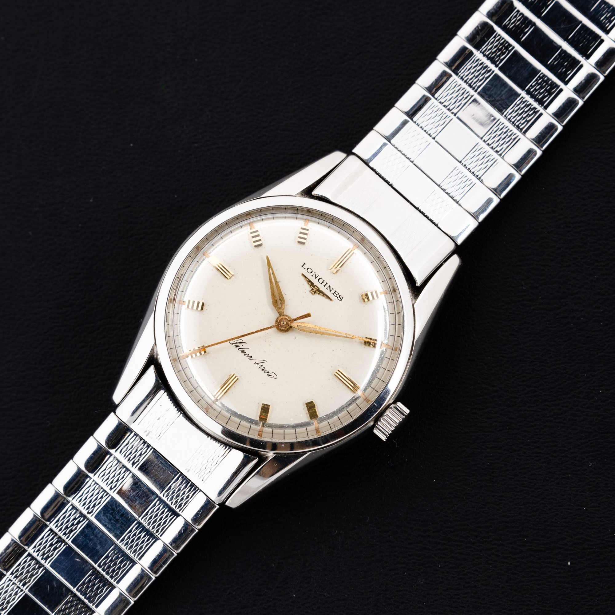 Longines - Silver Arrow in Acciaio, Carica Manuale Quadrante Argentè con Indici Dorati, 32 MM