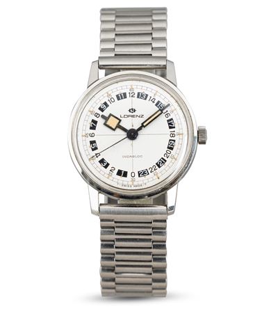 Orologio Solo Tempo in Acciaio Carica Manuale con Bracciale in Acciaio, 34,5 MM
