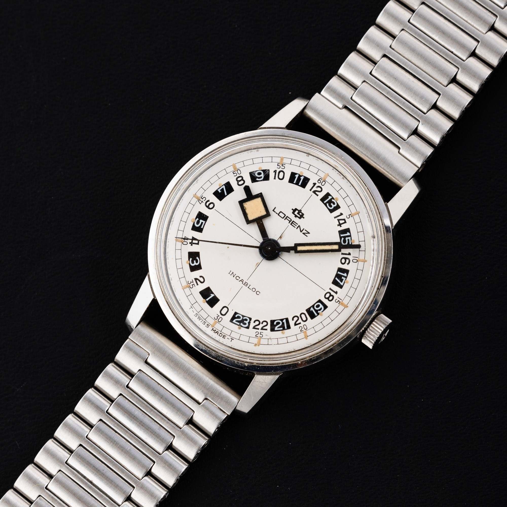 Lorenz - Orologio Solo Tempo in Acciaio Carica Manuale con Bracciale in Acciaio, 34,5 MM