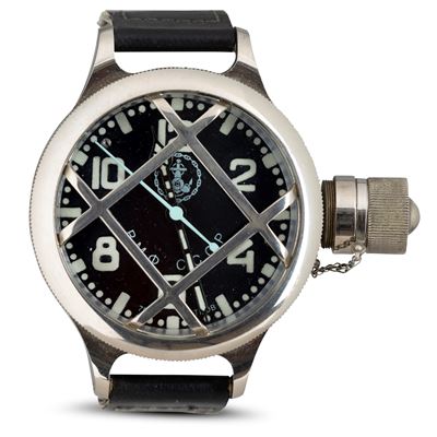 Orologio di Grandi Dimensioni per Sommergibilisti Russi in Metello Cromato con Gabbia Protettiva,...