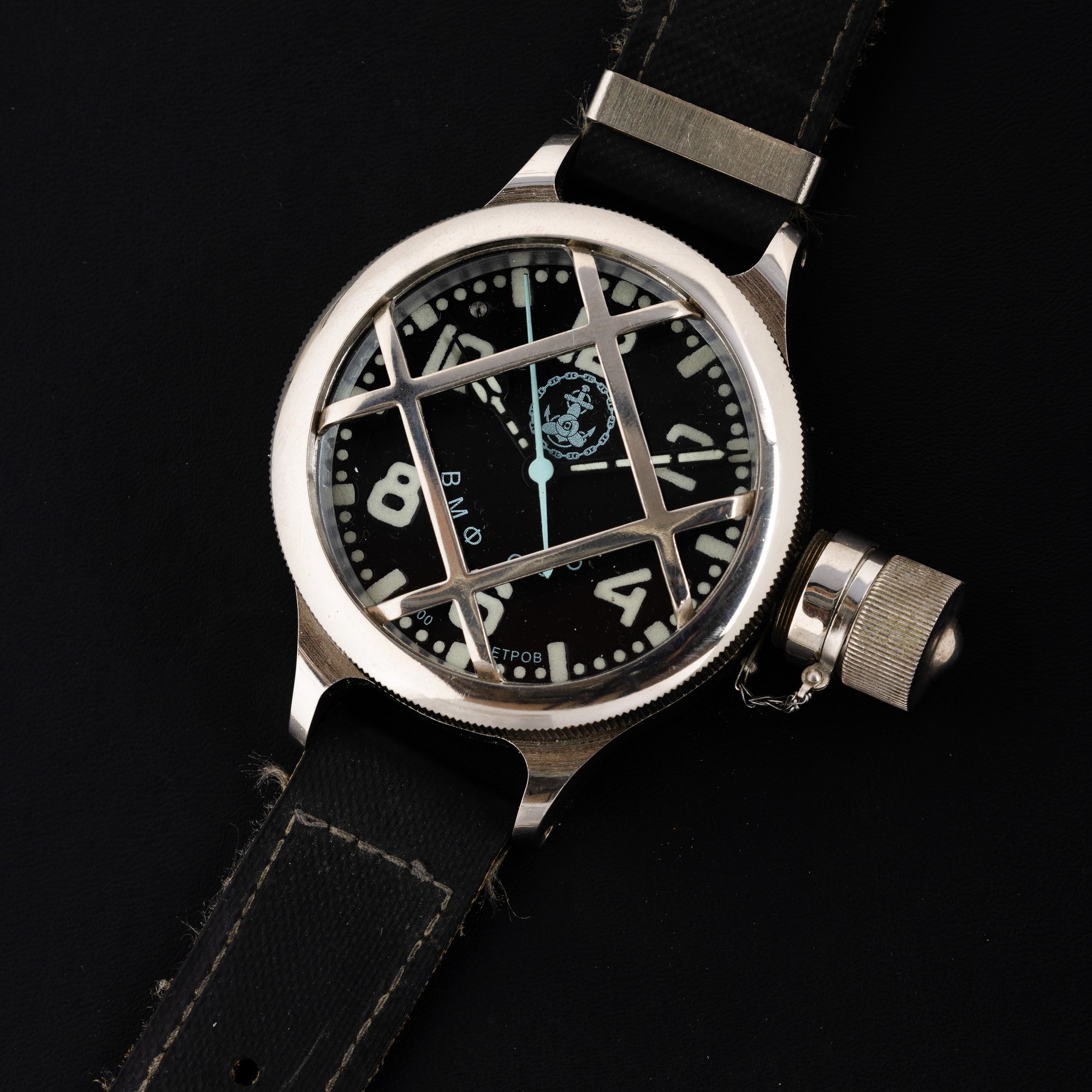 Zlatus - Orologio di Grandi Dimensioni per Sommergibilisti Russi in Metello Cromato con Gabbia Pr...