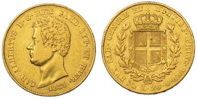 Regno di Sardegna. Carlo Alberto di Savoia, 1831-1849. 20 Lire 1831. Genova.