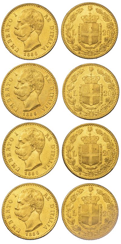 Regno D'italia. Lotto di Quattro Monete.