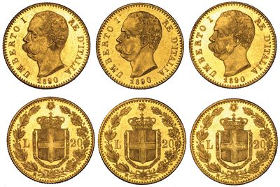 Regno D'italia. Lotto di Tre Monete.