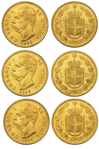 Regno D'italia. Lotto di Tre Monete.