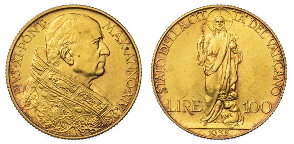 VATICANO. PIO XI, 1922-1939. 100 Lire 1935/A. XIV.