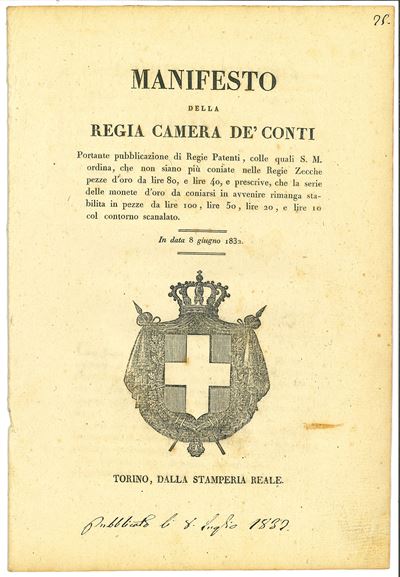 Regno di Sardegna e D'italia. Lotto di Sette Manifesti.