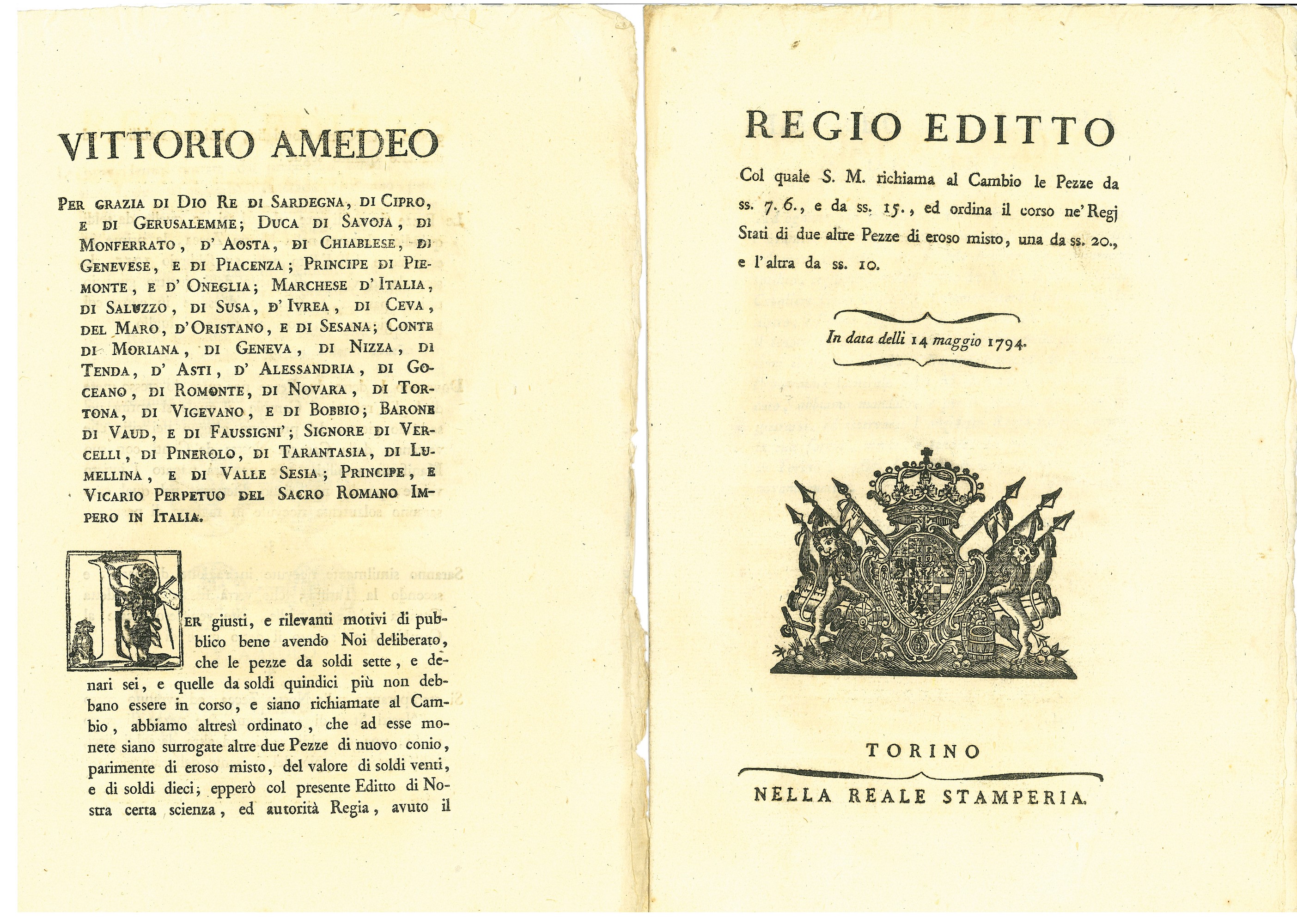 Regno di Sardegna e D'italia. Lotto di Sette Manifesti.
