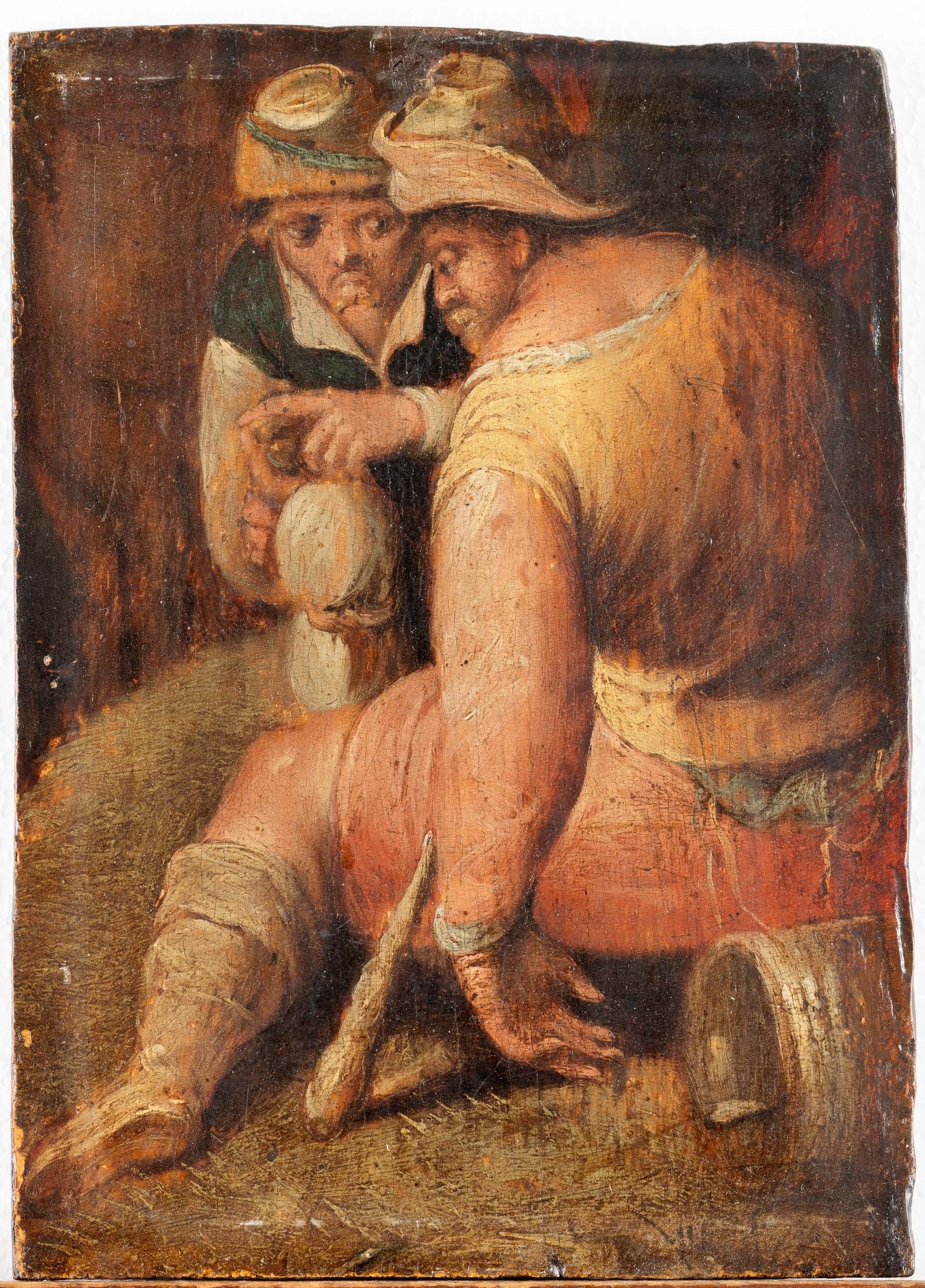 Adriaen Van Ostade - Scena di genere con contadini, olio su tavola
